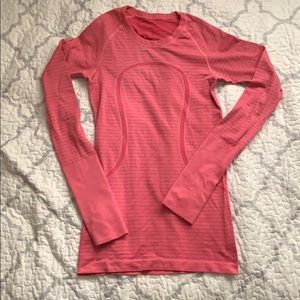 Lulu lemon pink striped long sleeve